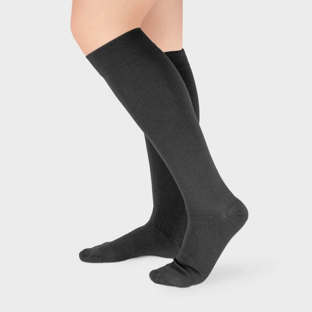 L&R ReadyWrap Fusion Compression Liner Socks Black XL/XXL 8-15 mmHg 2 Pack